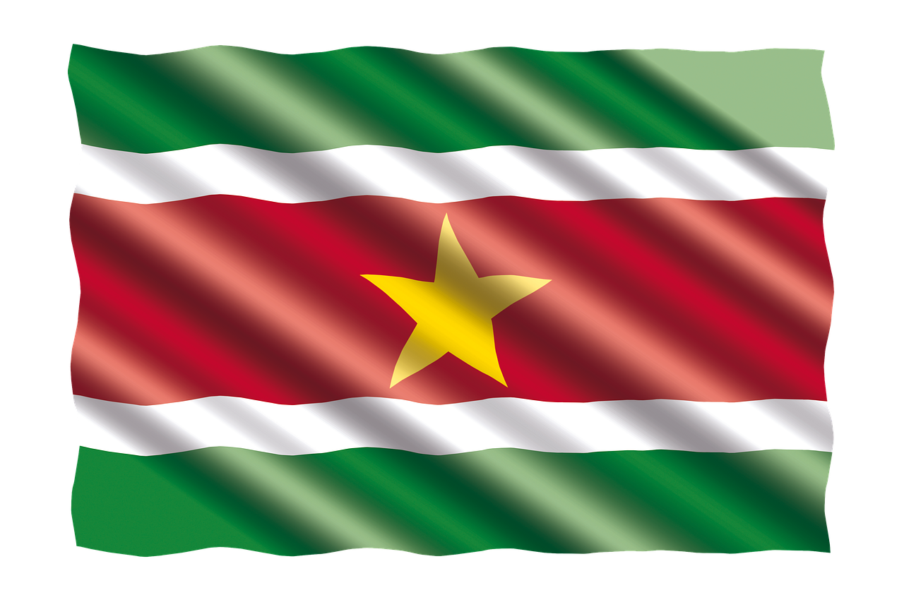 Suriname Flag waving